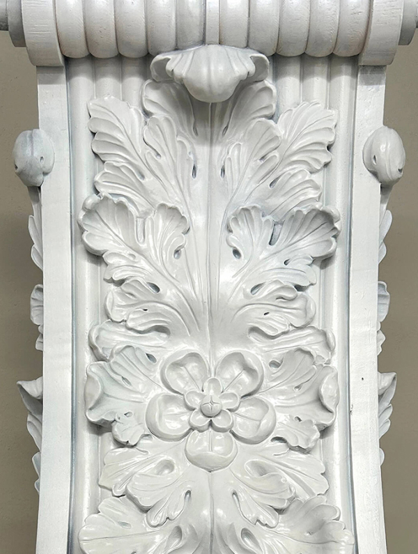 Architectural element with acanthus leaves - 130 x 35 cm