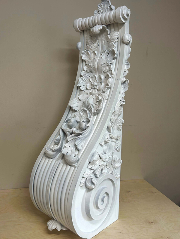 Architectural element with acanthus leaves - 130 x 35 cm