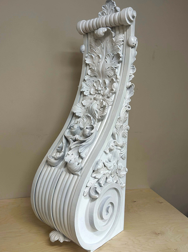 Architectural element with acanthus leaves - 130 x 35 cm