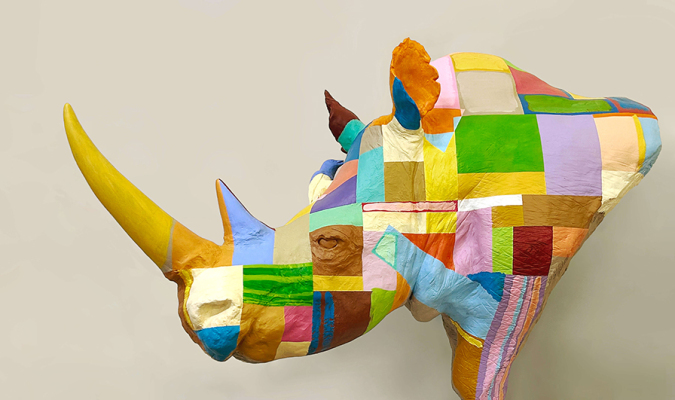 Rhino Patchwork - 60 x 70 cm